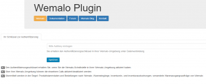 Authkey im Wemalo-Plugin bei WordPress eintragen